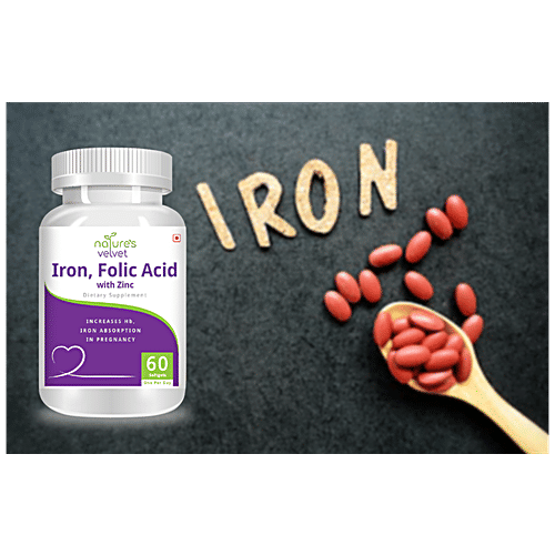 Buy Natures Velvet Dietary Supplement Iron Folic Acid With Zinc Soft
