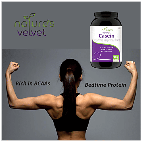 Natures Velvet Casein Protein Dietary Supplement - Vegetarian & Natural Slow Digesting Dairy Protein, 1 kg