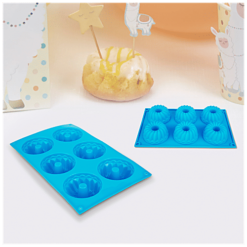 Cook4U Silicon Cup Cake/Muffin Mould - 6 Compartments, Pink, 1 pc  Microwave Safe & Freezer Safe