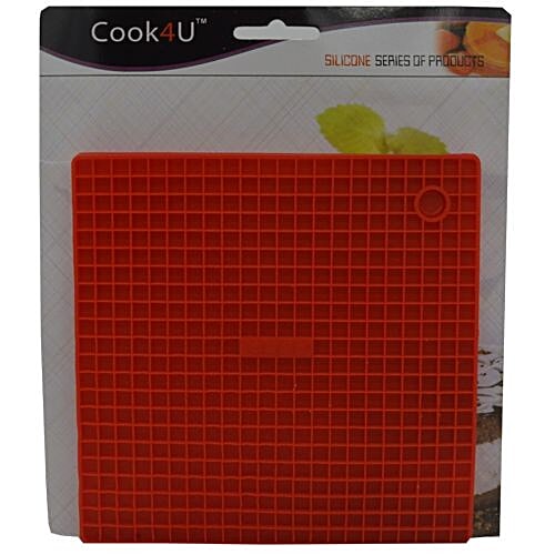 Buy Cook4U Pot Holder & Table Coaster Square, Red, Silicon Online at