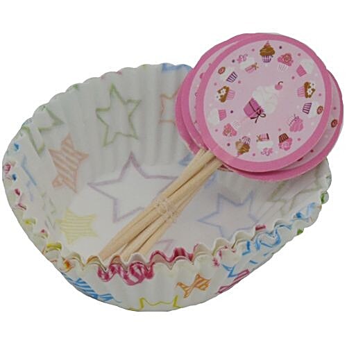 DP Paper Baking Cups/Mould/Muffin - Multi-Colour BB099, 37 pcs  