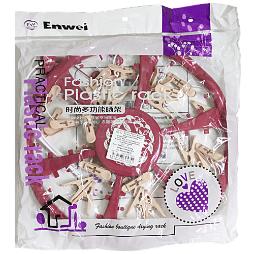 Enwei Plastic Cloth Drying Hanger Clips - Assorted, BB237, 1 pc Set of 24 