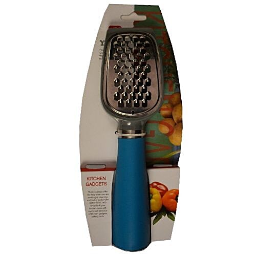 H&B Grater - Cheese-Dryfruit-Ginger, Silicon Handle, Blue, 1 pc  