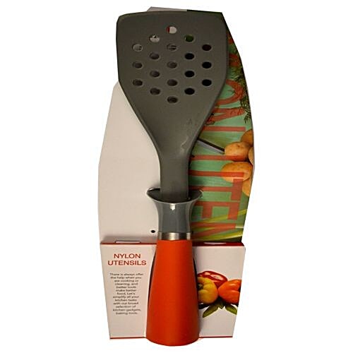 H&B Slotted Turner - Nylon, Silicon Handle, Red, 1 pc  