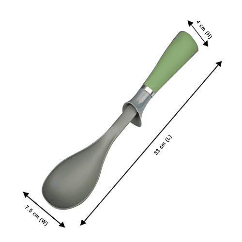 H&B Nylon Gravy Laddle With Silicon Handle - Green, 1 pc  
