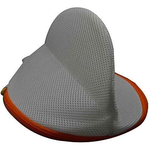 KM Washing Net Bag - White, Used For Undergarments/Lingerie, Durable, Foldable, BB085, 1 pc Fraying, Durability, Foldable
