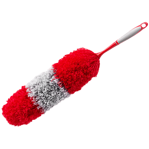 Liao Microfibre Cleaning Duster - Used For Multi-Purpose Cleaning, Red & Grey, Super Dust Absorbent, Soft, E130015, 1 pc  