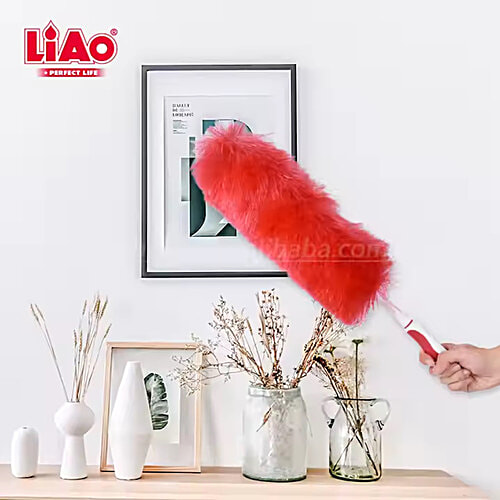 Liao Cleaning Duster - PP Bristles, Red, Bendable, Used For Multipurpose Cleaning, E130001, 1 pc  