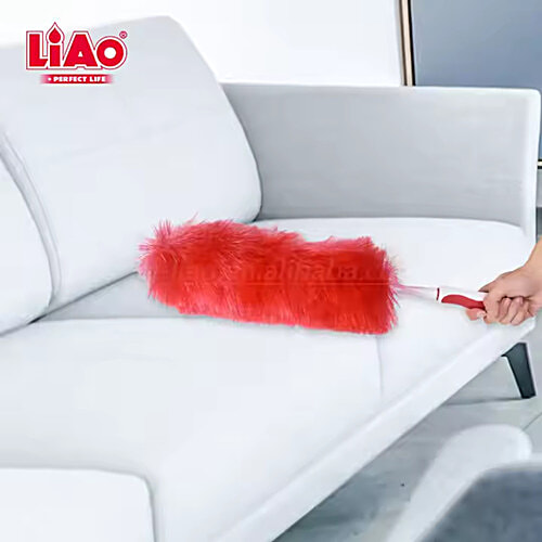 Liao Cleaning Duster - PP Bristles, Red, Bendable, Used For Multipurpose Cleaning, E130001, 1 pc  