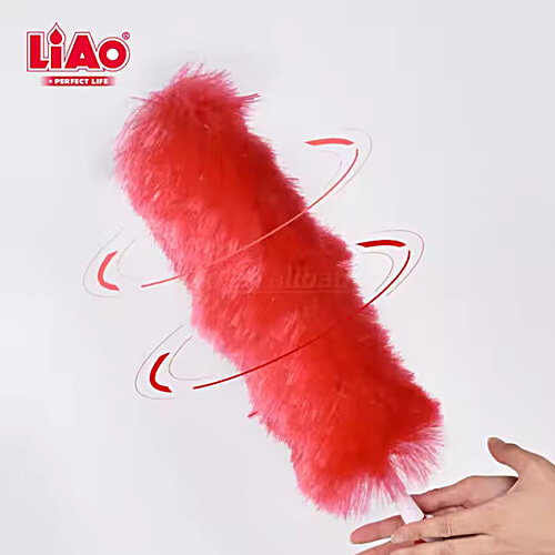 Liao Cleaning Duster - PP Bristles, Red, Bendable, Used For Multipurpose Cleaning, E130001, 1 pc  