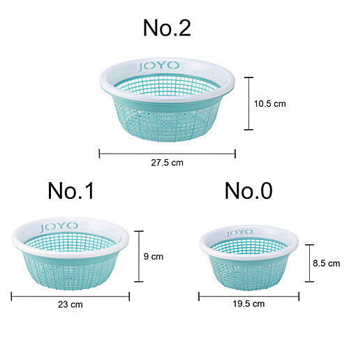 Joyo Utility Fruit Loop Basket Set - Assorted Colour, Plastic, Plain, Round, 3 pcs  Assorted Colours
 Durable Plastic
