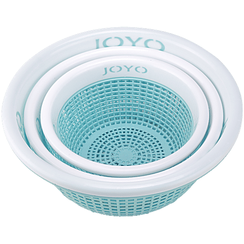 Joyo Utility Fruit Loop Basket Set - Assorted Colour, Plastic, Plain, Round, 3 pcs  Assorted Colours
 Durable Plastic