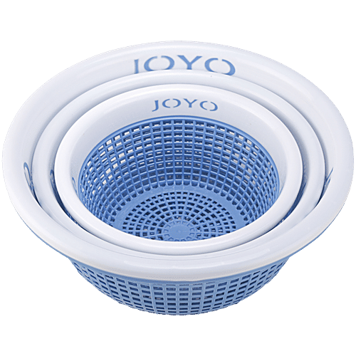 Joyo Utility Fruit Loop Basket Set - Assorted Colour, Plastic, Plain, Round, 3 pcs  Assorted Colours
 Durable Plastic