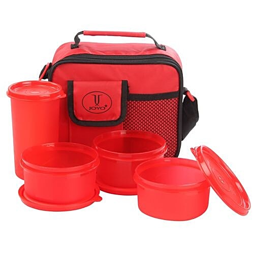 Joyo Fresherware Smart Lunch Kit - With Bag, Assorted, 4 pcs  Microwave Safe