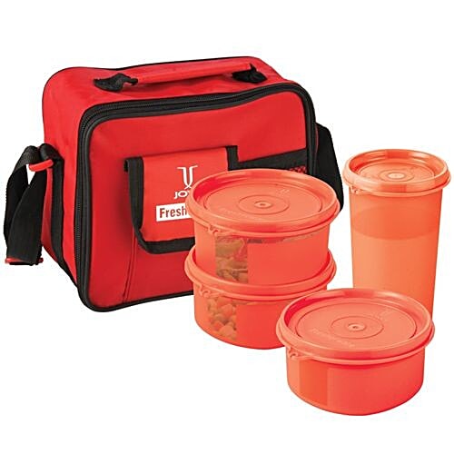 Joyo Fresherware Smart Lunch Kit - With Bag, Assorted, 4 pcs  Microwave Safe