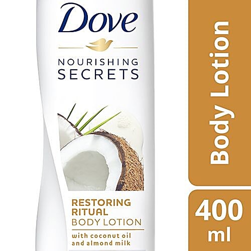Dove Nourishing Secrets Restoring Ritual Body Lotion - For All Skin Types, With Coconut Oil & Almond Milk, 400 ml Dermatologically Tested