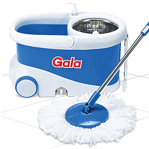 Gala Jet Spin Mop - Plastic Bucket & Stainless-Steel Wringer, With Handle, 3.8 ft, Assorted, 1 pc  