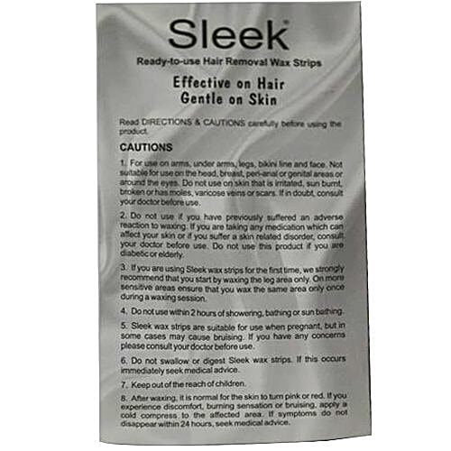Buy Sleek Waxing Strips Ready To Use, Almond Oil & Vitamin E, For