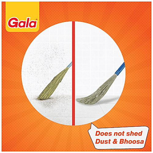 Gala No Dust Broom, 1 pc Does Not Shed Dust, Flexible Bristles, Washable, Long Handle
