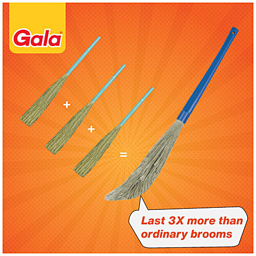 Gala No Dust Broom, 1 pc Does Not Shed Dust, Flexible Bristles, Washable, Long Handle
