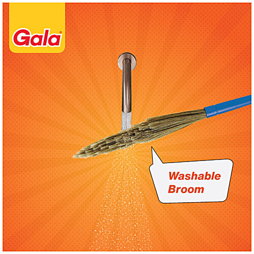 Gala No Dust Broom, 1 pc Does Not Shed Dust, Flexible Bristles, Washable, Long Handle