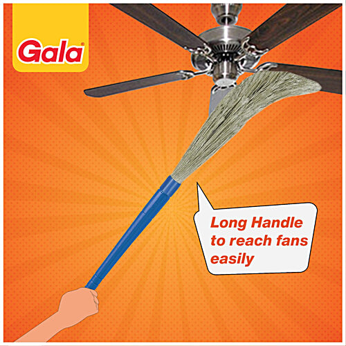 Gala No Dust Broom, 1 pc Does Not Shed Dust, Flexible Bristles, Washable, Long Handle