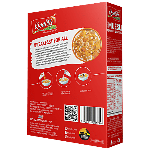 Buy Kwality Crunchy Muesli Almonds & Raisins High Iron & Protein