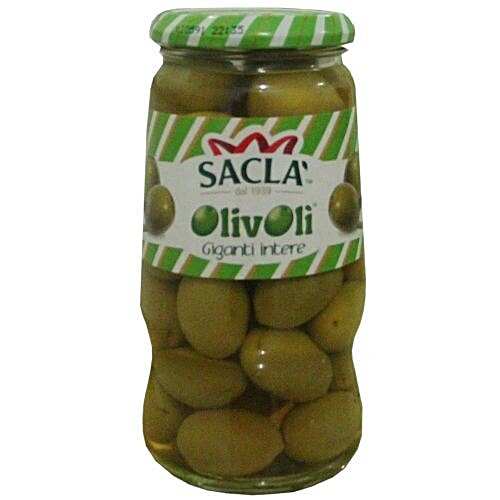 Buy Sacla Olives Whole Gaint Green, in Brine Online at Best Price of