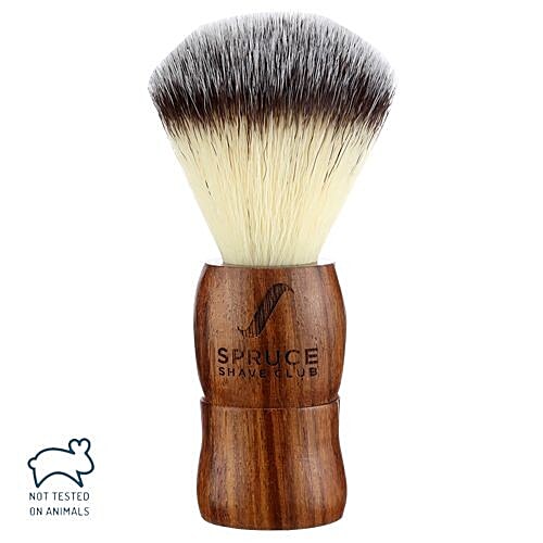 Spruce Shave Club Genuine Wood Shaving Brush, 1 pc Ultra Absorbant Bristles with Rich Lather
