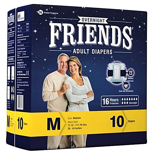 Buy Friends Adult Diapers Overnight Medium 10 Pcs Online At Best Price