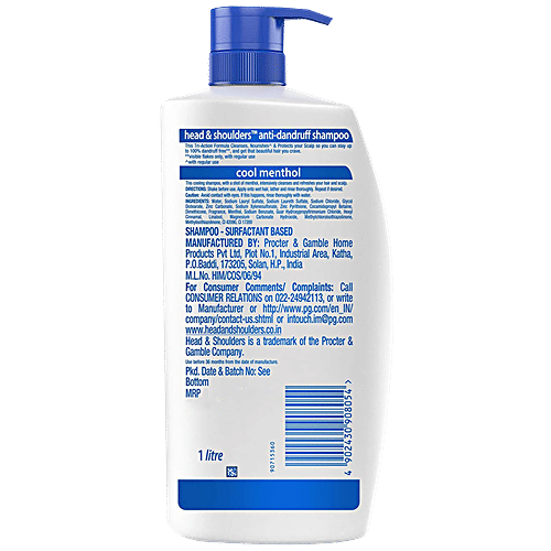 Head & Shoulders Shampoo - Cool Menthol, 1 L  