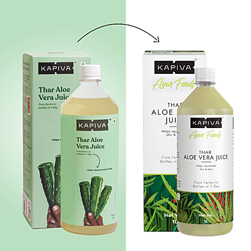 Kapiva Thar Aloe Vera Juice, 1 L  No Artificial Colours, No Added Sugar