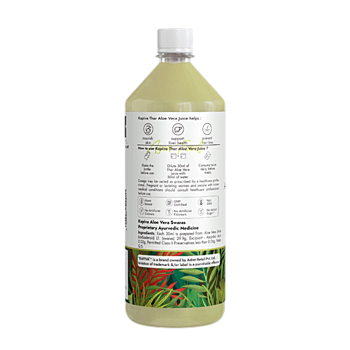 Kapiva Thar Aloe Vera Juice, 1 L  No Artificial Colours, No Added Sugar