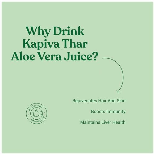 Kapiva Thar Aloe Vera Juice - Rejuvenates Skin & Hair, No Added Sugar, 1 L  No Artificial Colours, No Added Sugar