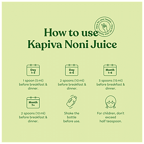 Kapiva Noni Juice, 1 L  Rich in Biotin & Vitamin C