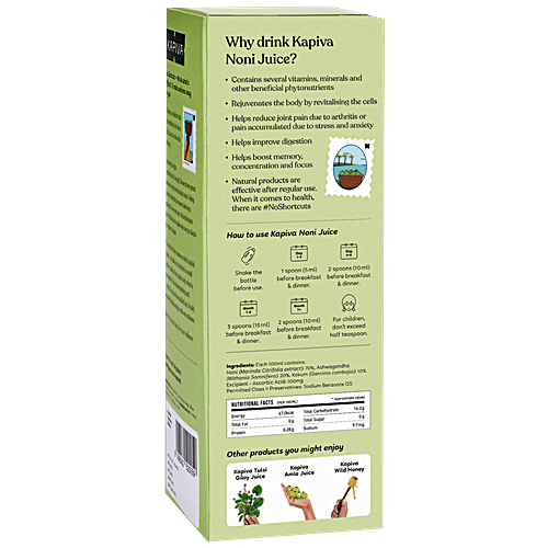 Kapiva Noni Juice, 1 L  Rich in Biotin & Vitamin C