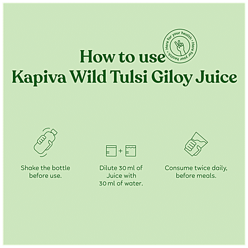 Kapiva Tulsi Giloy Juice, 1 L  No Artificial Colours, No Added Sugar