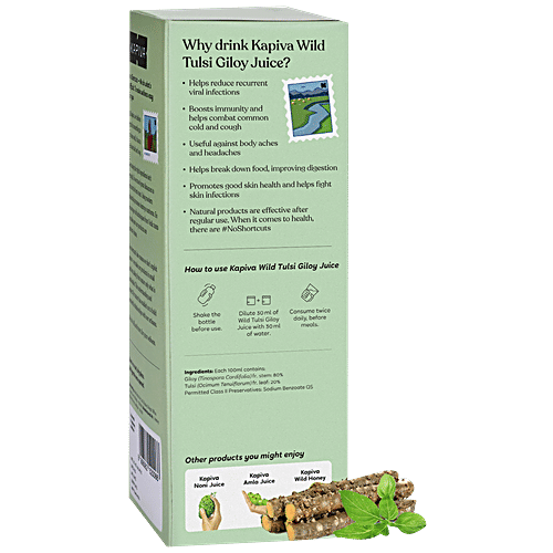 Kapiva Tulsi Giloy Juice, 1 L  No Artificial Colours, No Added Sugar