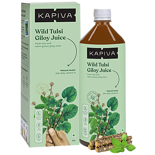 Kapiva Tulsi Giloy Juice, 1 L  No Artificial Colours, No Added Sugar
