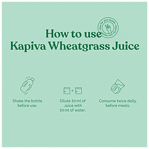 Kapiva Wheatgrass Juice - Helps Detoxify The Liver & Cleanses Digestive System, 1 L  No Artificial Colours, No Added Sugar