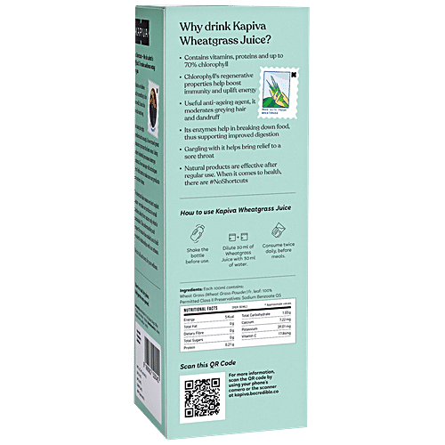 Kapiva Wheatgrass Juice - Helps Detoxify The Liver & Cleanses Digestive System, 1 L  No Artificial Colours, No Added Sugar