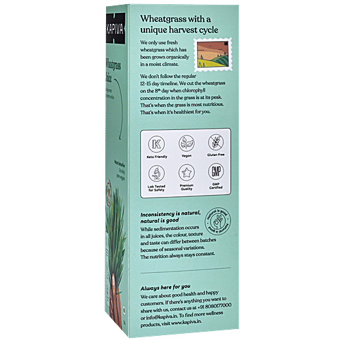 Kapiva Wheatgrass Juice - Helps Detoxify The Liver & Cleanses Digestive System, 1 L  No Artificial Colours, No Added Sugar