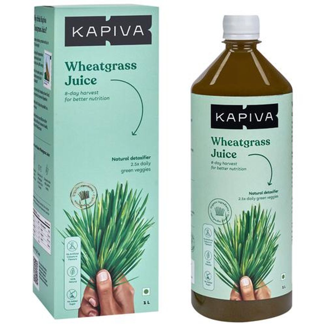 Kapiva Wheatgrass Juice - Helps Detoxify The Liver & Cleanses Digestive System, 1 L 