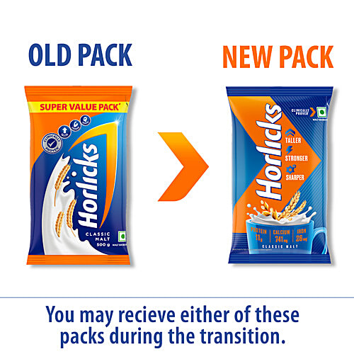 Horlicks Classic Malt Flavour Nutritional Drink, 450 g  Clinically Proven To Make Kids Taller, Stronger, Sharper