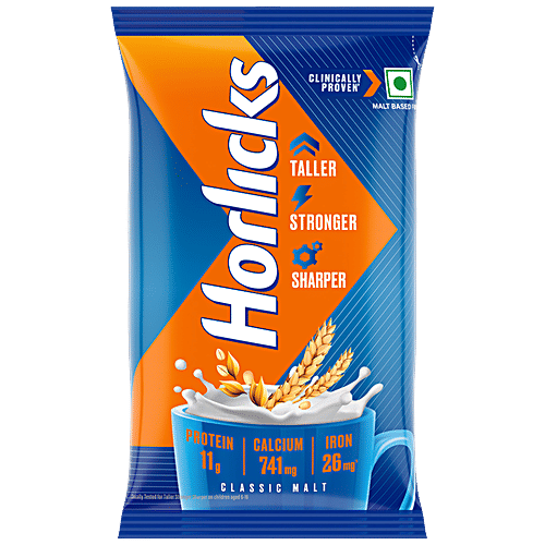 Horlicks Classic Malt Flavour Nutritional Drink, 450 g  Clinically Proven To Make Kids Taller, Stronger, Sharper
