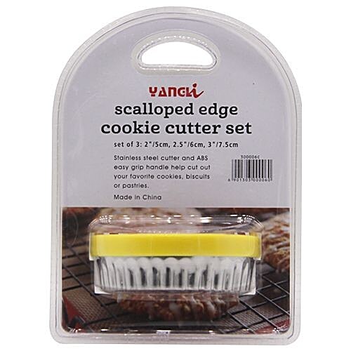 YANGLI Baked Cookie Cutter Set - Scalloped edge, 3 pcs