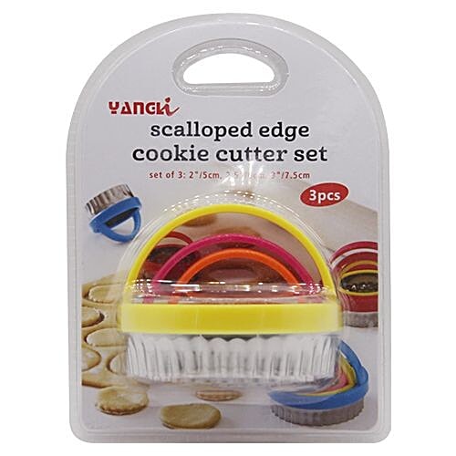 YANGLI Baked Cookie Cutter Set - Scalloped edge, 3 pcs