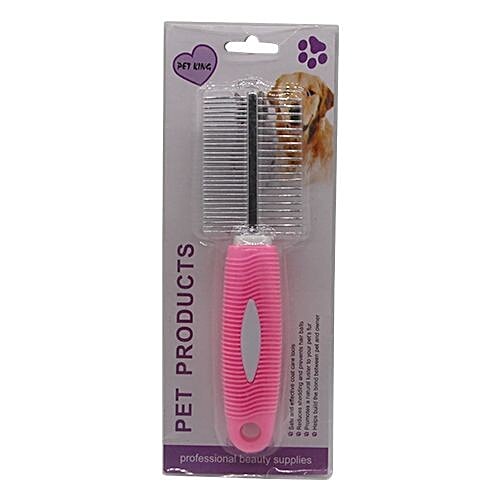 Buy Pet King Pet Brush Comb 2 Sided Stainless Steel Pink 1 Pc Online At Best Price of Rs 155