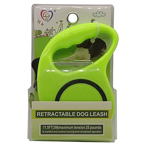 DP Retractable Dog Leash - Green, 3 m  