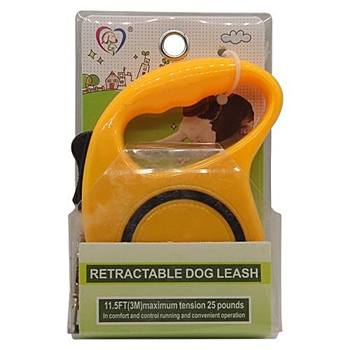 DP Retractable Dog Leash - Yellow, 3 m  